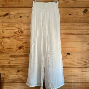 White Flowy Wide Leg Flare Pants